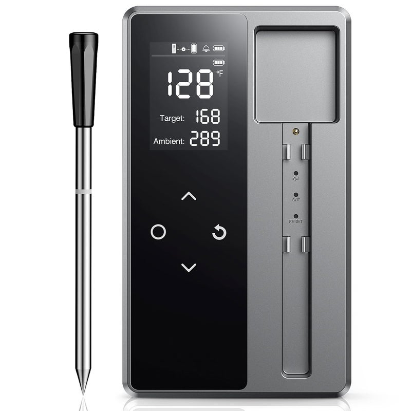 KAMDKI Smart Wireless Meat Thermometer with Ultra-Thin Probe, Digital Food Thermometer 0.5S Instant Read, 600FT Bluetooth Range Real-Time Monitoring & Smart Alerts for BBQ, Grill, Smoker, Oven, Air Fryer - Image 1